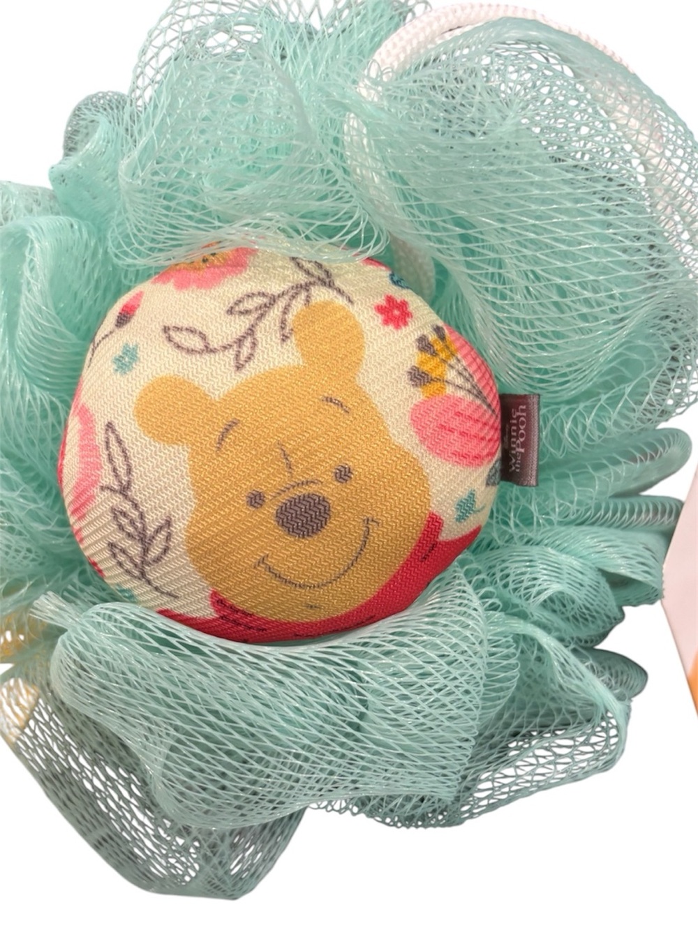 Winnie the Pooh Mint Bath Pouf + Yellow Silicone Scrubber - Picture 2 of 5